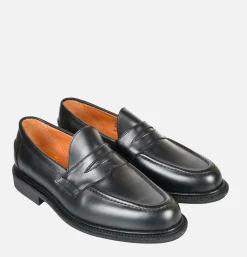 Black Leather Pull Up Penny