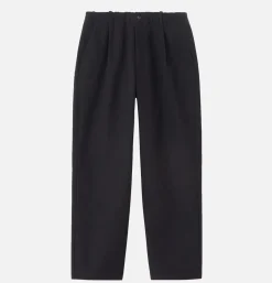 Brushed Back One Tuck Pant Black