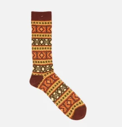 Chaussette Wool Jacquard Brown
