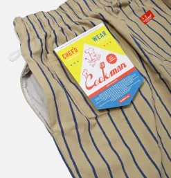Chef Pant Stripe Beige Blue