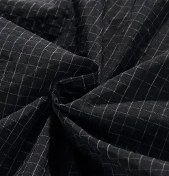 Cropped Work Jacket Check Noir
