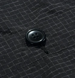Cropped Work Jacket Check Noir