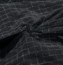 Cropped Work Jacket Check Noir