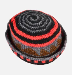 Fine Hand Knit Hat Black