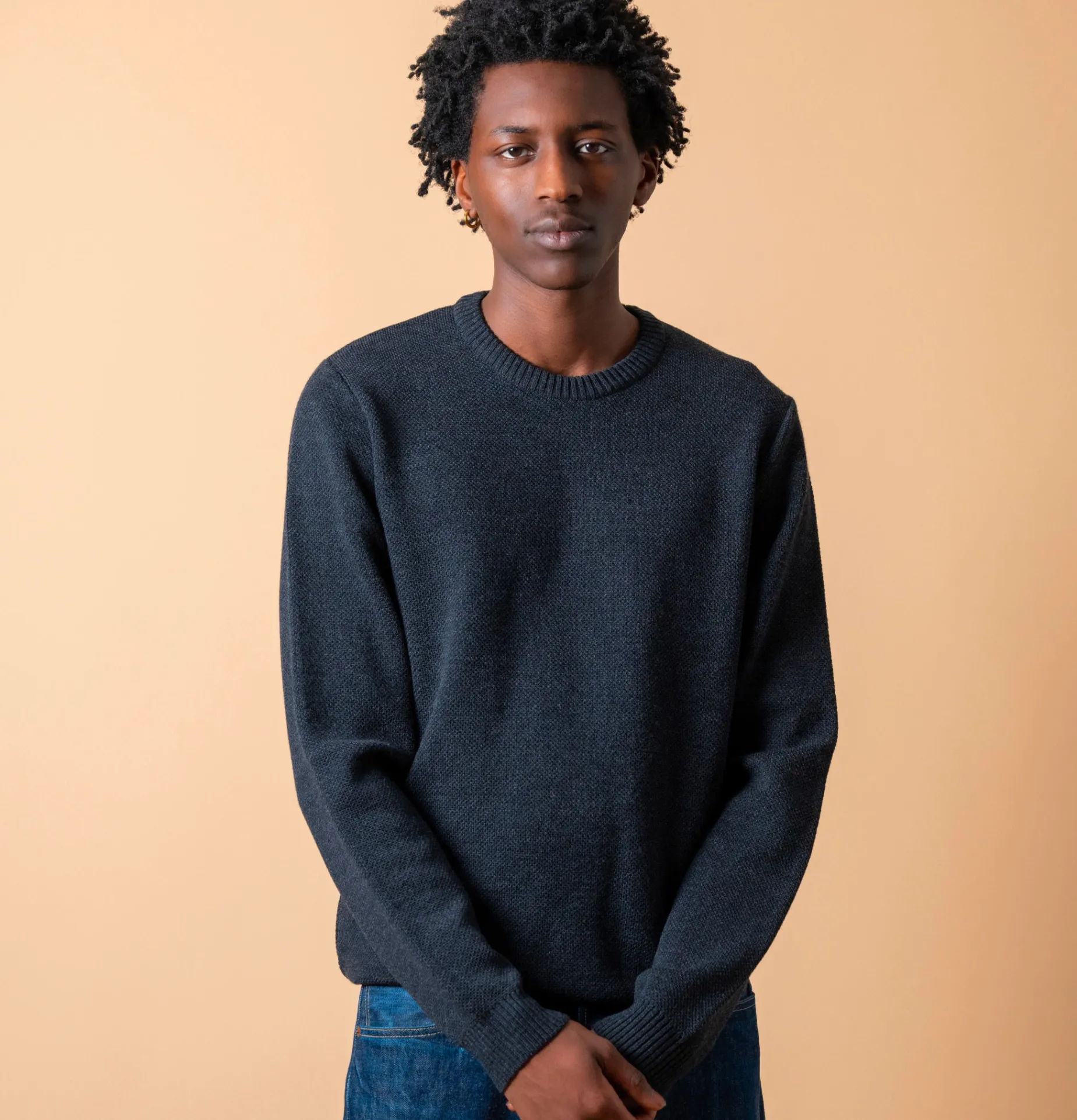 Pull Youri Col Rond Anthracite