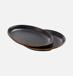 Small Enamel Plate X 2 Charcoal
