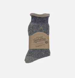 Thick Pile Crew Socks Ink Blue